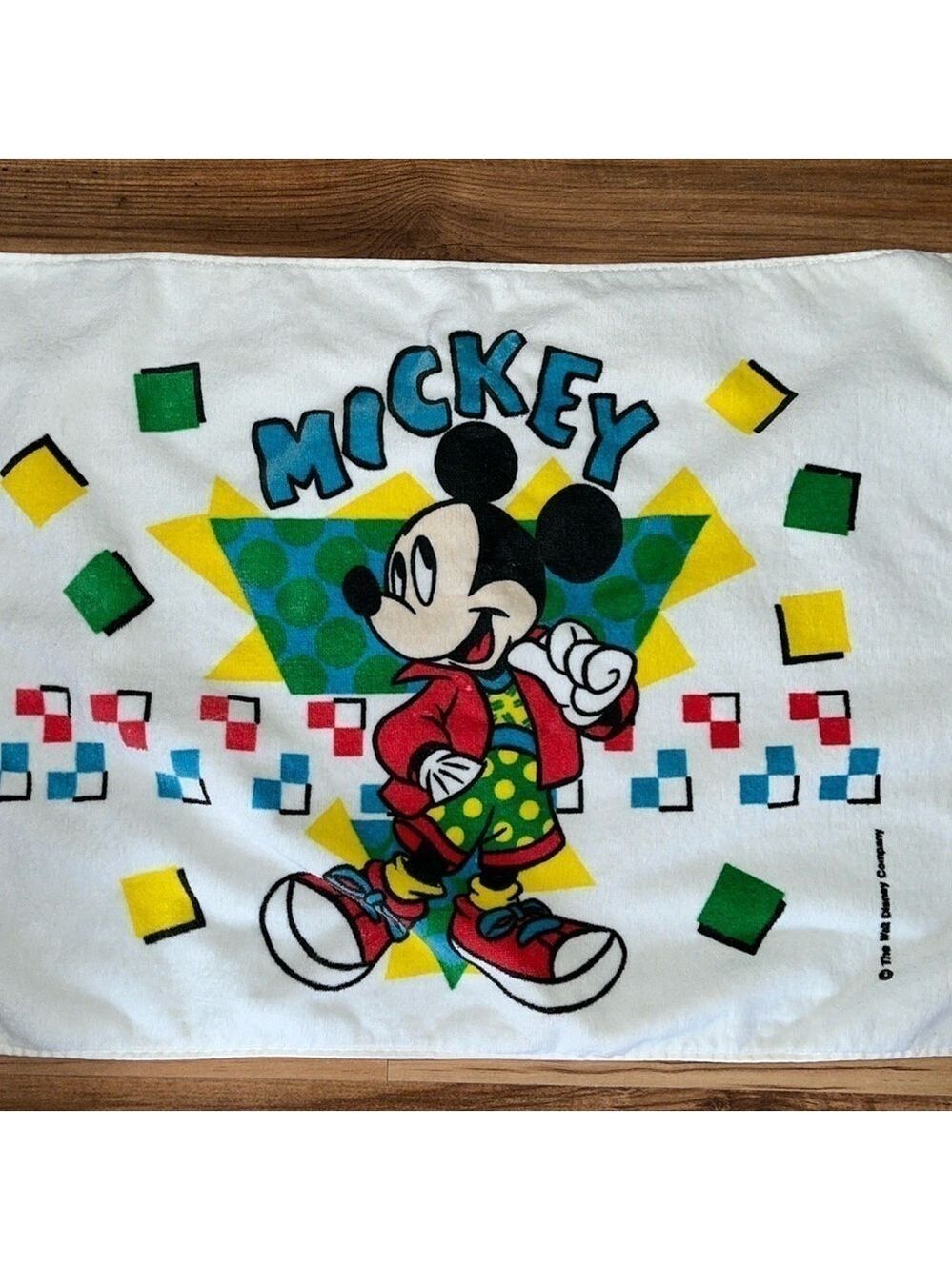Vintage Disney Mickey Mouse Bath Mat Towel Taiwan 1980's Cool Mickey